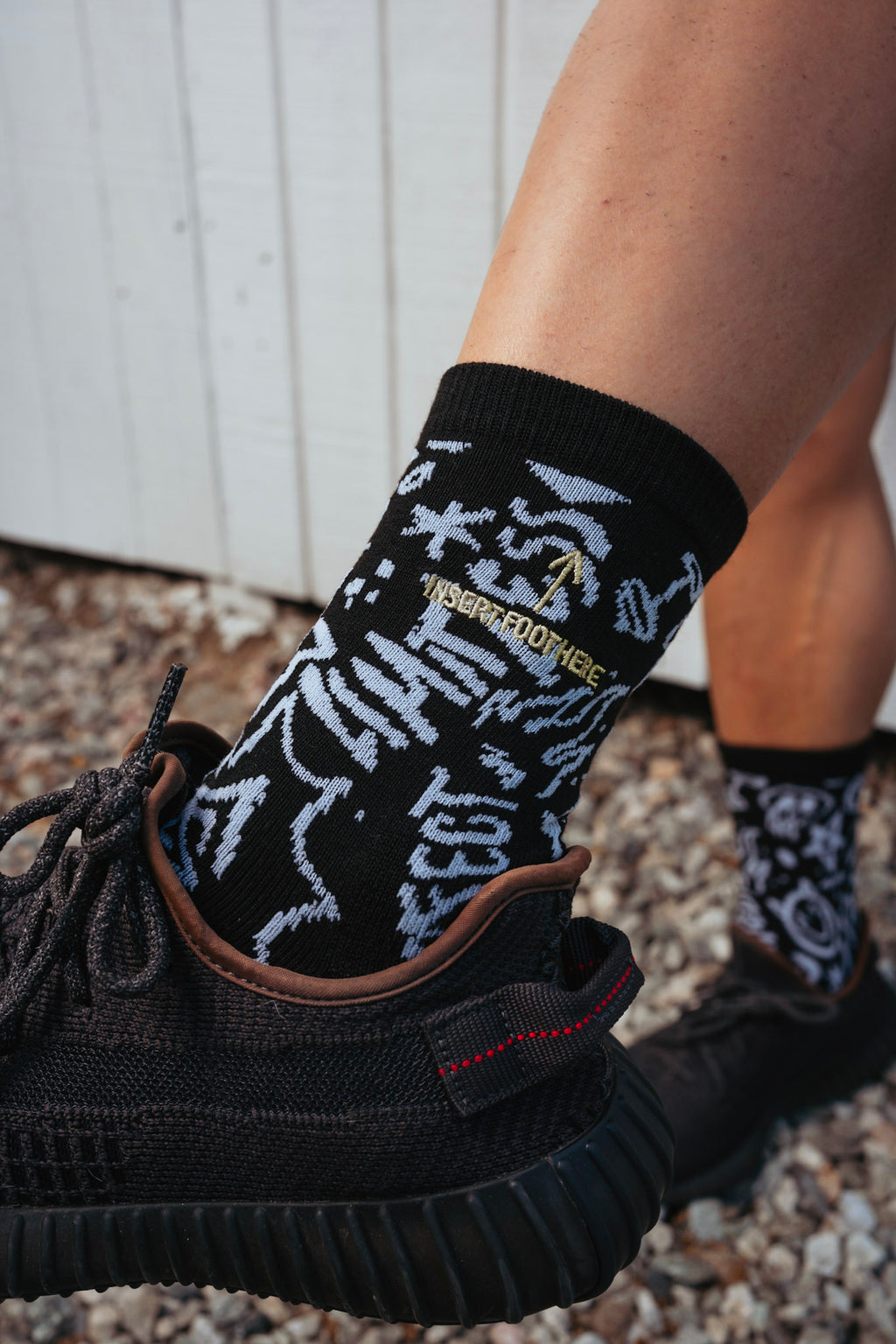 Graffiti Knit Crew Socks